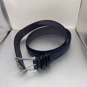 Dark Blue Leather Belt Medium